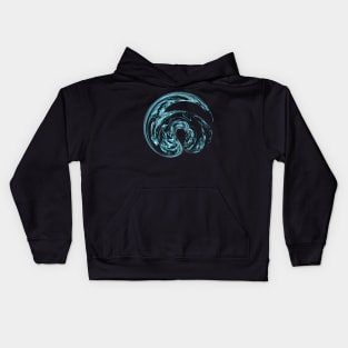 Blue Flow Cosmic Fluid Abstraction Kids Hoodie